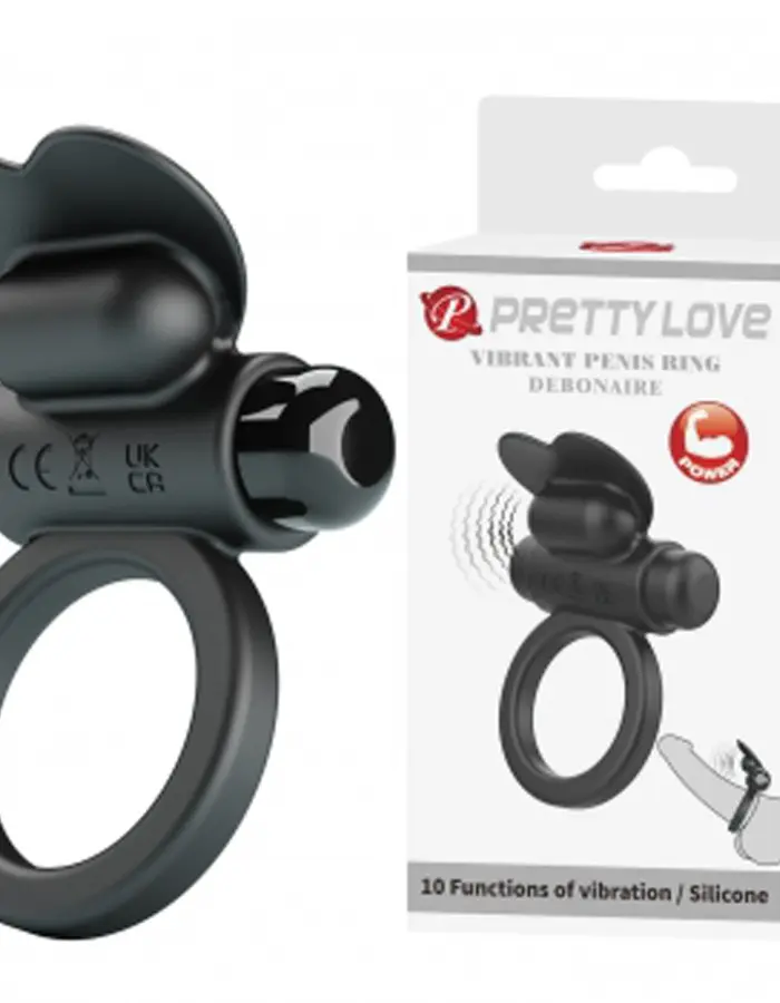 Vibrating Penis Ring Debonaire - Black