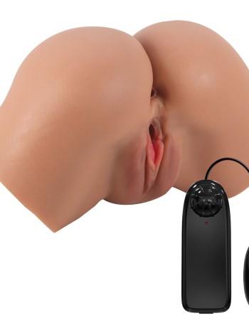 Hailey Realistic Vagina and Ass Vibrator - Tan