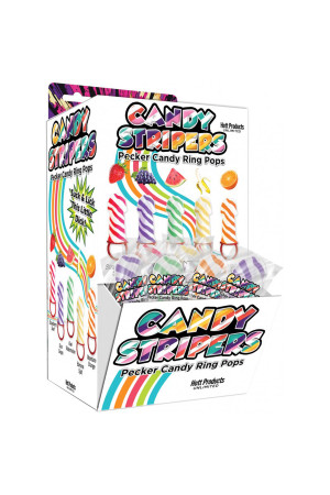 Candy Stripers Pecker Candy Ring Pop 36pc Display - 5 Assorted Flavors