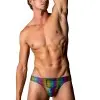 Pack and Play Thong with Front Condom Pouch - L/xl - Rainbow