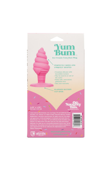 Naughty Bits Yum Bum Ice Cream Cone Butt Plug - Pink