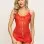Two Piece Chemise Set - One Size - Red