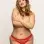 Lace Panty With Heart Cut Out Back - 3x/4x - Red