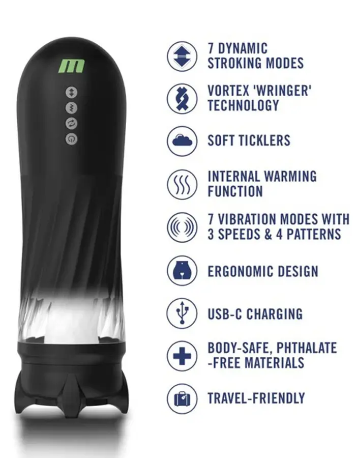 Quantumx Triple Action Automatic Stroker - Black
