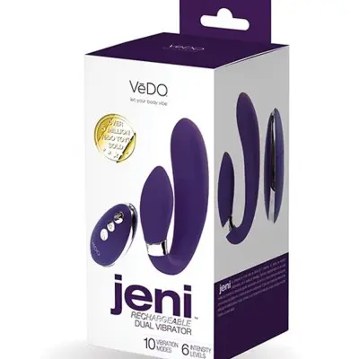 Jeni C-Shaped Dual Motor Vibe With Remote - Purple