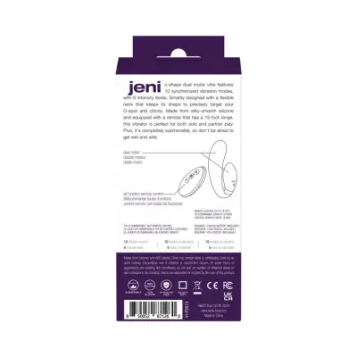 Jeni C-Shaped Dual Motor Vibe With Remote - Purple