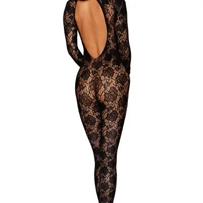 Gloved Bodystocking Dmnd - One Size - Black