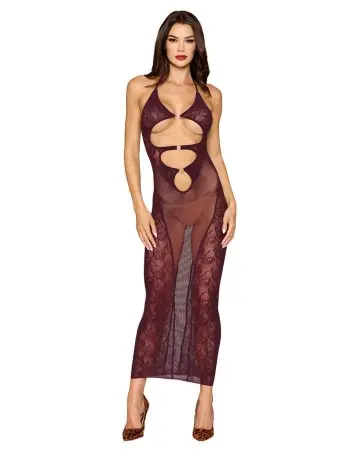 Bodystocking Gown and Shrug Dmnd - One Size - Cherry Lacquer