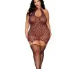 Garter Slip Dmnd - Queen Size - Cherry Lacquer