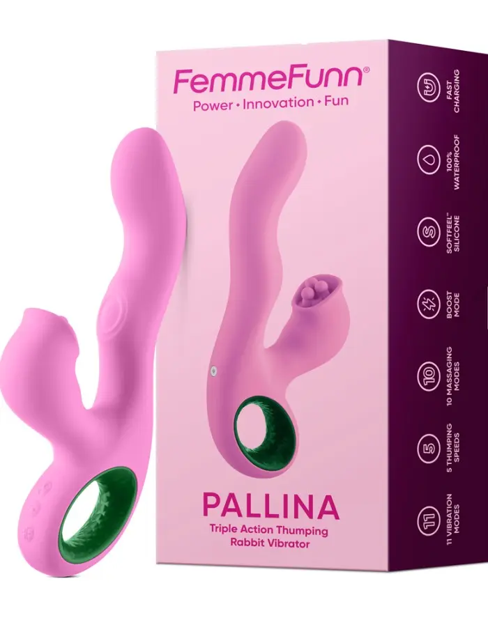 Pallina Triple-Action Rabbit Vibrator - Pink