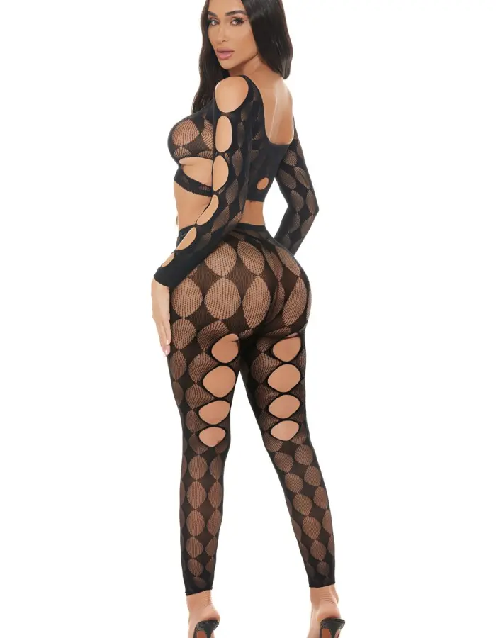 Tongue Twisted Crop Top and Leggings Black - Os