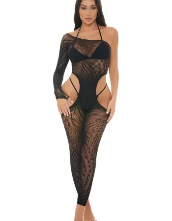 Star Sign Bodystocking Black - Os
