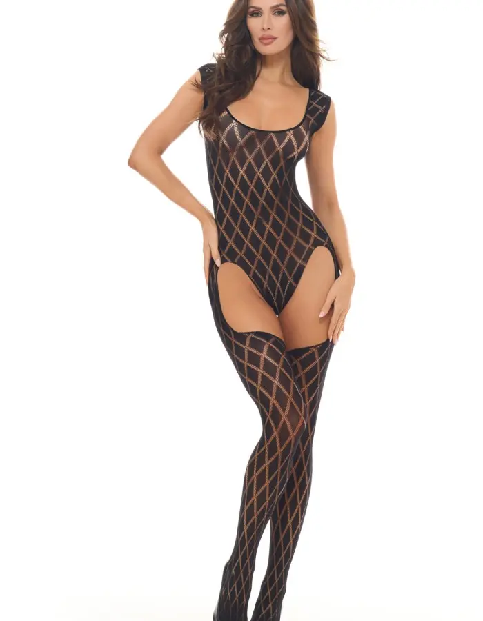 Diamond Hour Bodystocking Black - Os