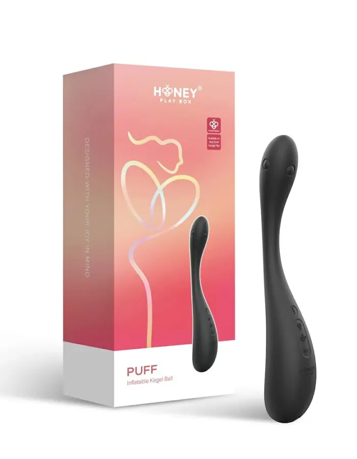 Puff - App Control Inflatable Kegel Ball - Black