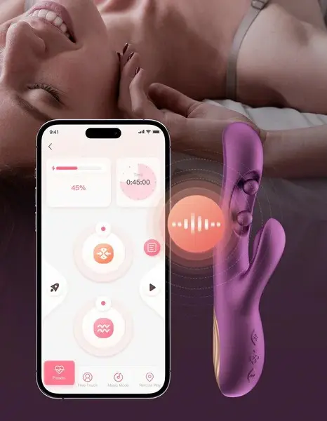 Gem - App Control G-Iggle Balls Rabbit Vibrator - Purple