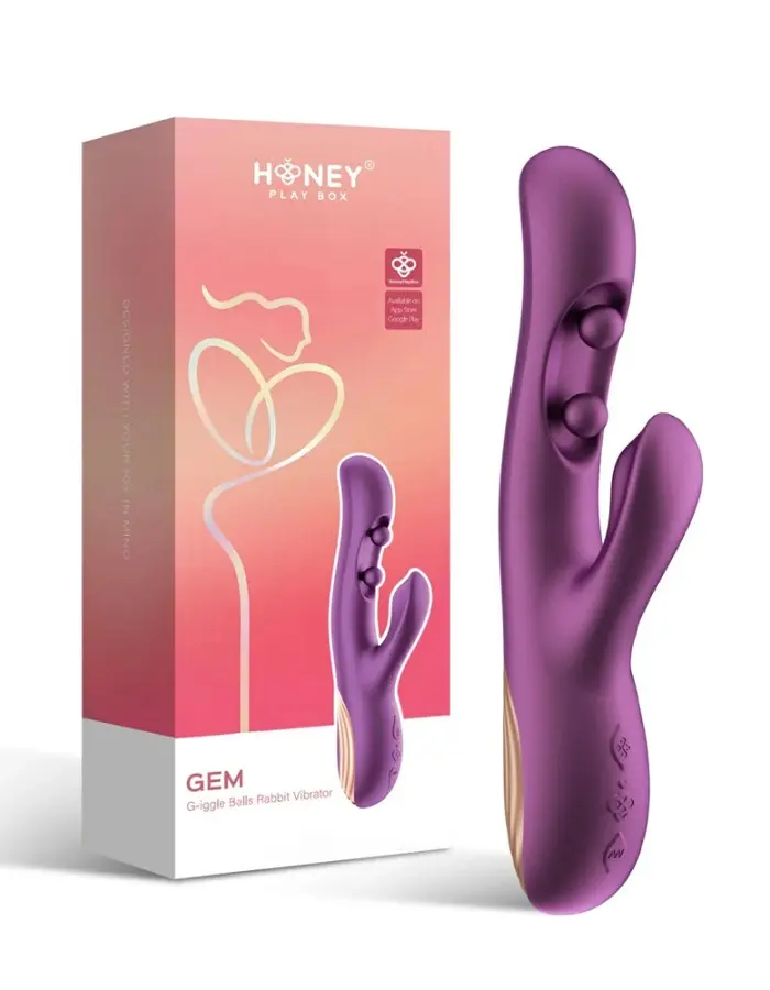 Gem - App Control G-Iggle Balls Rabbit Vibrator - Purple