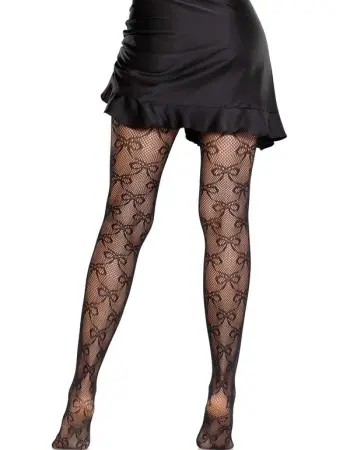 Bow Babe Net Tights O/s - Black