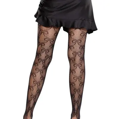 Bow Babe Net Tights O/s - Black