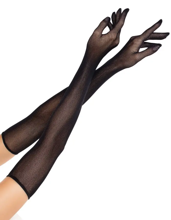 Opera Length Fishnet Gloves O/s - Black