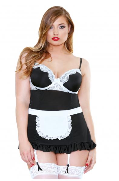 Night Service Maid Costume - 3x-4x - Black and  White