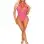 Keyhole Crossover Halter Teddy O/s - Neon Pink