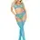 3 Pc Lace Bra Top, v-Front G-String and Garter Belt Stockings O/s - Neon Blue