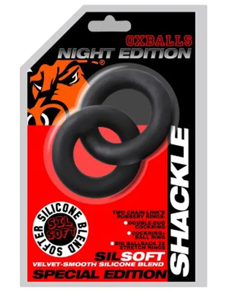Shackle Double Link'd Cock/ball Rings - Black