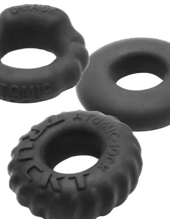 Bonemark 3-Pack Boner Cockring Kit - Black