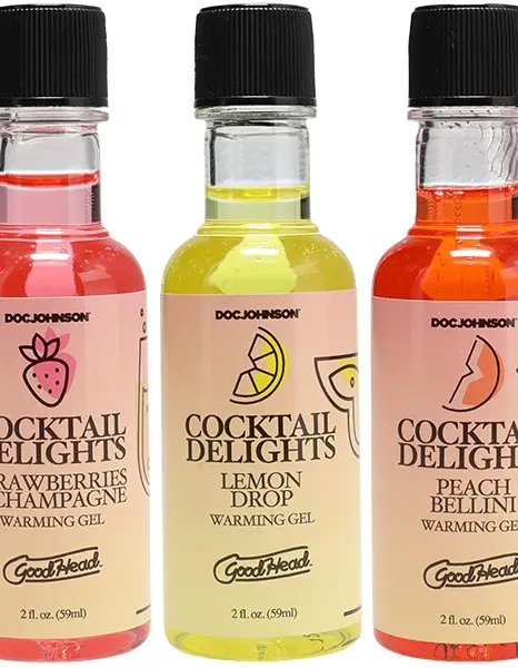 Goodhead Cocktail Delights Peach Bellini, Strawberries Champagne, and Lemon Drop 3 Pack 2 Oz.
