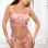 3pc Cropped Corset, Panty and Laced Garters - Os - Candy Pink