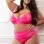 3pc Sultry Demi Bra and High Waist Panty - Qs - Pink Ecstasy