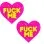 F*Ck Me Blacklight Neon Super Sparkle Nipple Cover Pasties Pink Glitter
