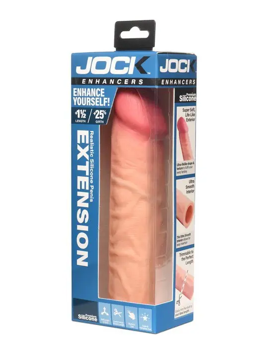 Jock 1.5" Silicone Penis Extension Sleeve - Light