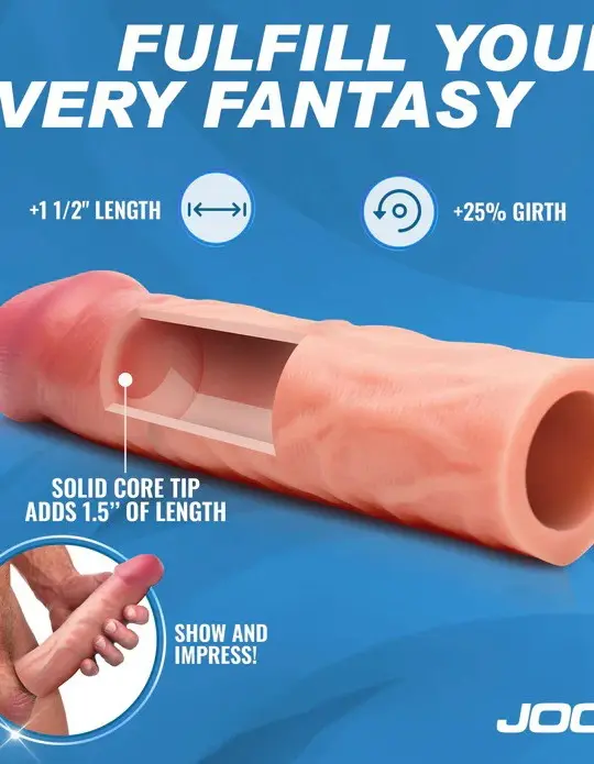 Jock 1.5" Silicone Penis Extension Sleeve - Light