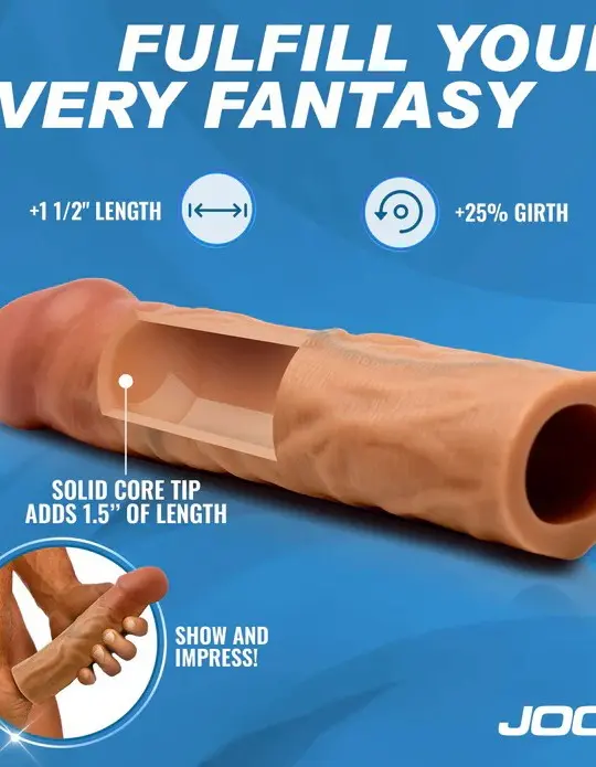 Jock 1.5" Silicone Penis Extension Sleeve - Medium