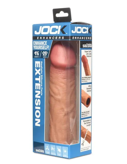 Jock 1.5" Silicone Penis Extension Sleeve - Medium