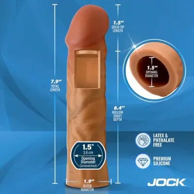 Jock 1.5" Silicone Penis Extension Sleeve - Medium