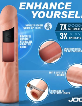 Jock Vibrating Penis Extension with Remote - Light