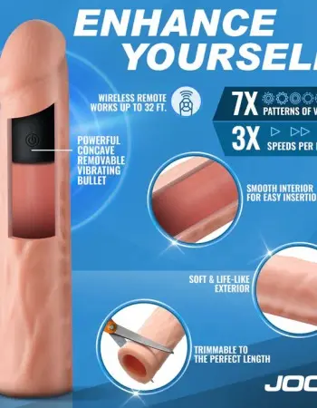 Jock Vibrating Penis Extension with Remote - Light
