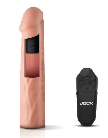 Jock Vibrating Penis Extension with Remote - Light