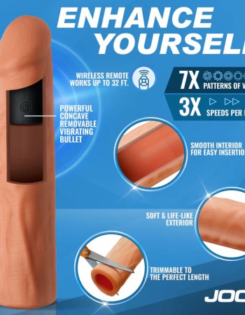 Jock Vibrating Penis Extension with Remote - Medium
