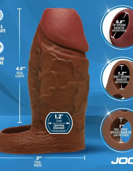Jock Silicone Penis Extension Sleeve - Dark