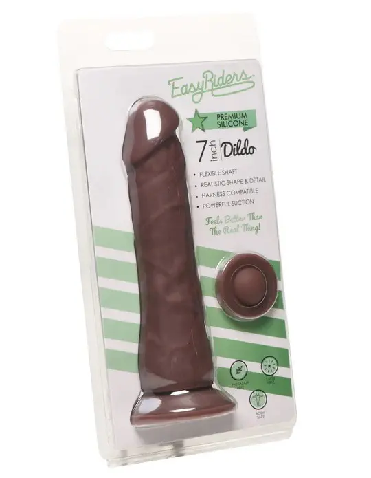 Easy Riders 7" Silicone Dildo - Dark