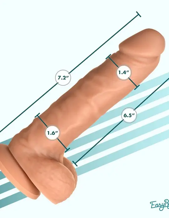 Easy Riders 7" Silicone Dildo With Balls - Medium