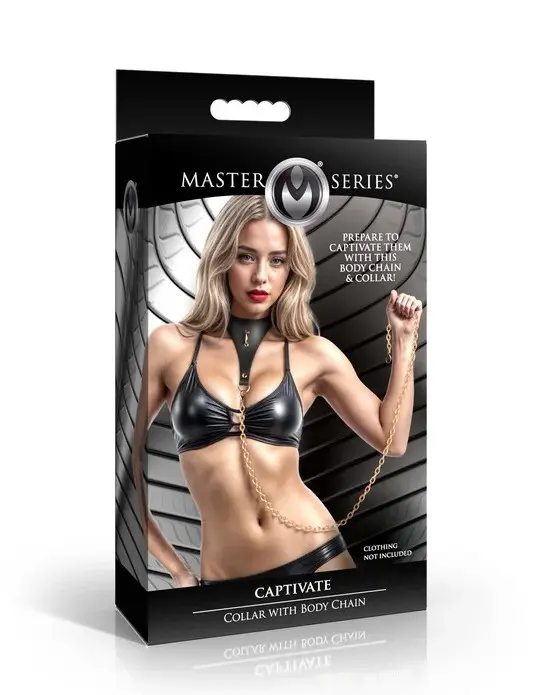 Captivate Collar With Body Chain - Black