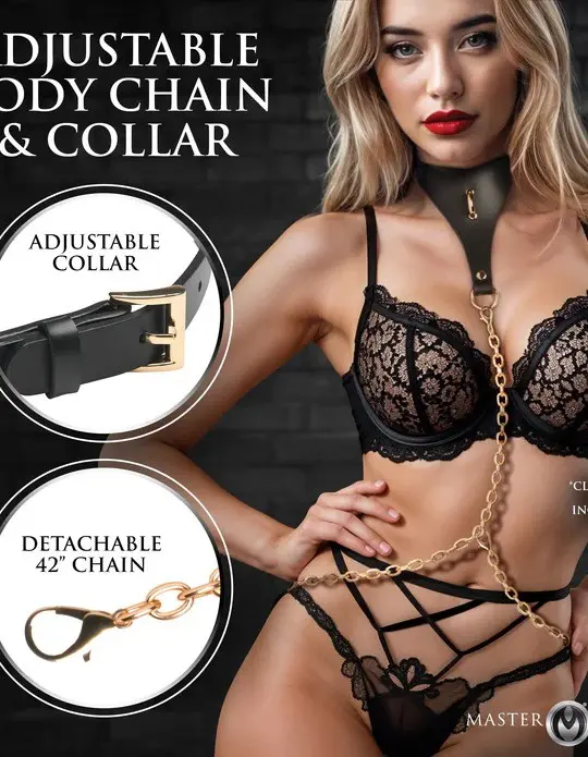 Captivate Collar With Body Chain - Black