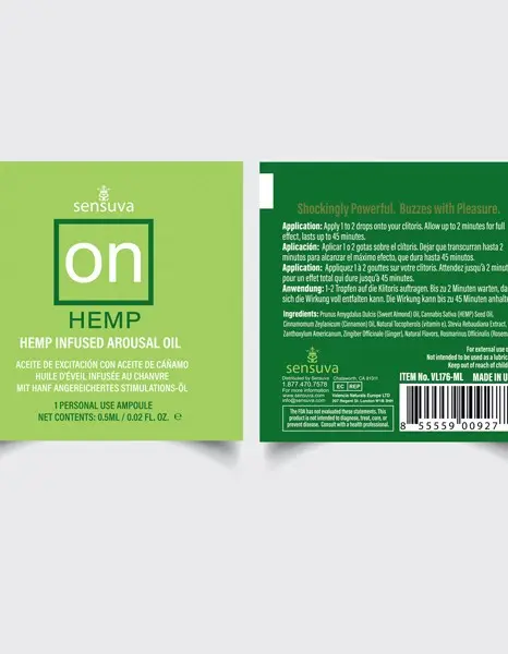 On Hemp Arousal Oil Single Use Ampoule 0.05ml Packet