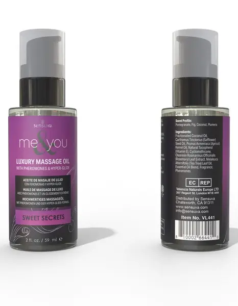 Me and You Massage Oil Sweet Secrets 2oz Pheromone Infused