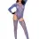 Crochet Pot Hole Long Sleeve Teddy with Matching Stockings - Royal Blue - Os