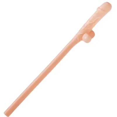 Penis Sipping Straws 10 Pack - Flesh